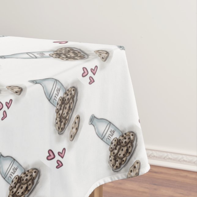 Milk and Cookies with Hearts Tablecloth (In Situ)
