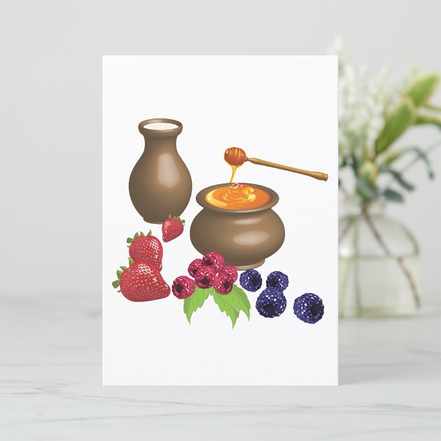 Milk and Honey with Berries Rustic Food Invitation (Creator Uploaded)