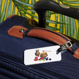 Milk and Honey with Berries Rustic Food Luggage Tag