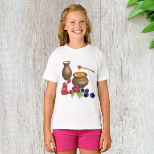 Milk and Honey with Berries Rustic Food T-Shirt