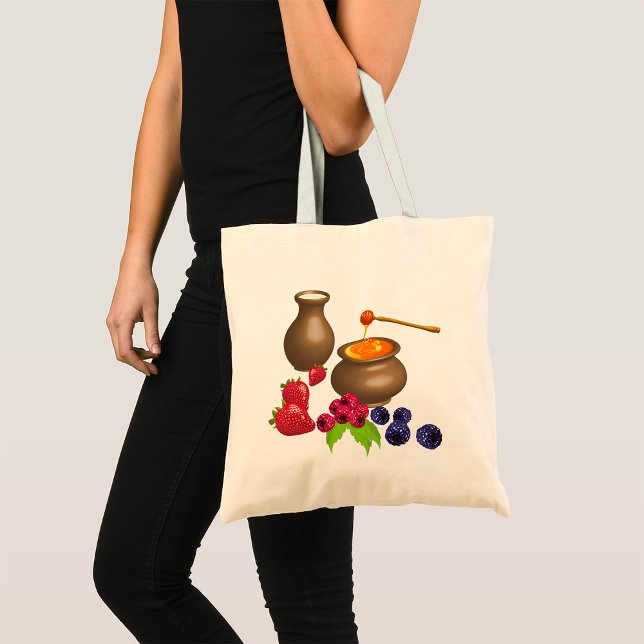 Milk and Honey with Berries Rustic Food Tote Bag (Creator Uploaded)