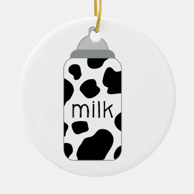 Milk Baby Bottle Ceramic Tree Decoration (Front)