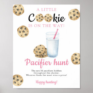 Milk Baby shower Pacifier hunt game Poster