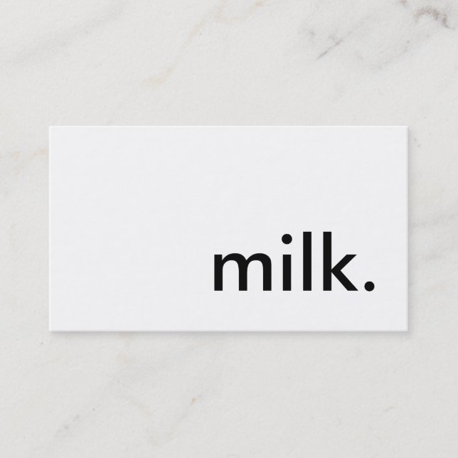 milk. business card (Front)