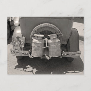 Milk Cans, 1939 Postcard