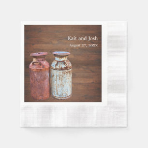 Milk Cans Country Wedding Rustic Old Farm Budget Napkin