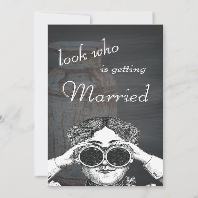 Milk Cans Vintage Metal Rustic Antique Monogram Invitation (Front)