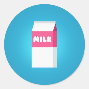 Milk Carton Classic Round Sticker