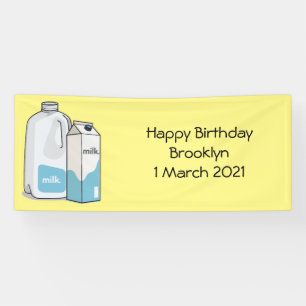 Milk cartoon illustration banner