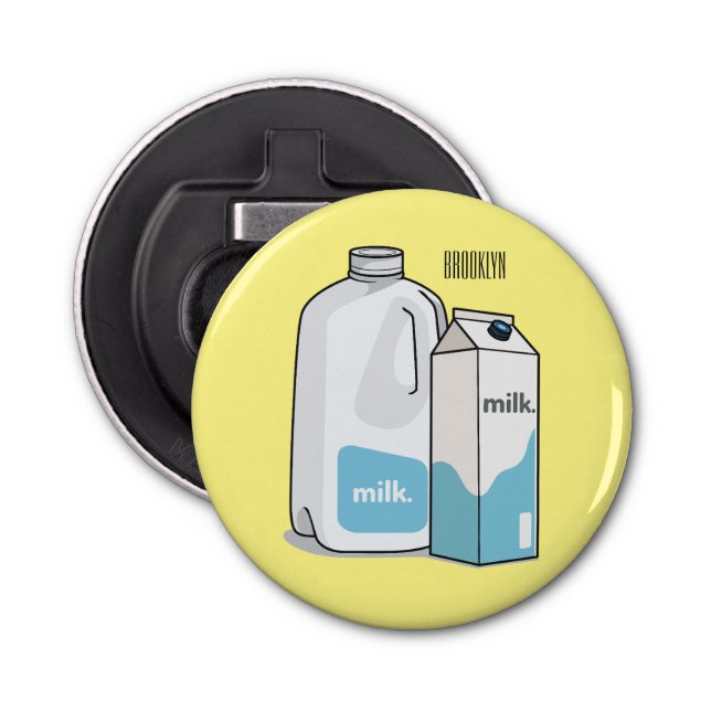 Milk cartoon illustration bottle opener (Front)