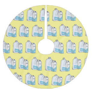 Milk cartoon illustration brushed polyester tree skirt