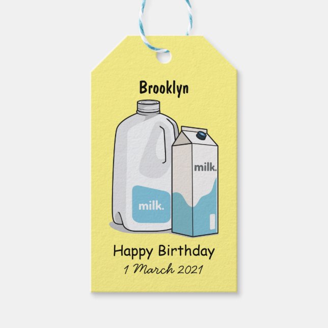 Milk cartoon illustration gift tags (Front)