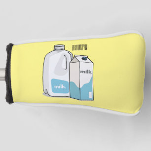 Milk cartoon illustration golf head cover
