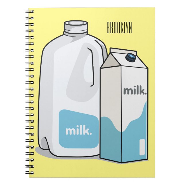 Milk cartoon illustration notebook (Front)