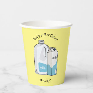 Milk cartoon illustration paper cups