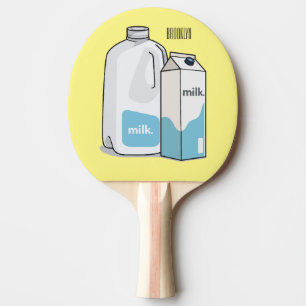 Milk cartoon illustration ping pong paddle