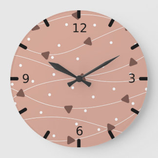 Milk Chocolate Chips Pattern Large Clock