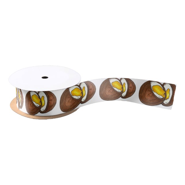 Milk Chocolate Cream Creme Eggs Easter Candy Satin Ribbon (Spool)
