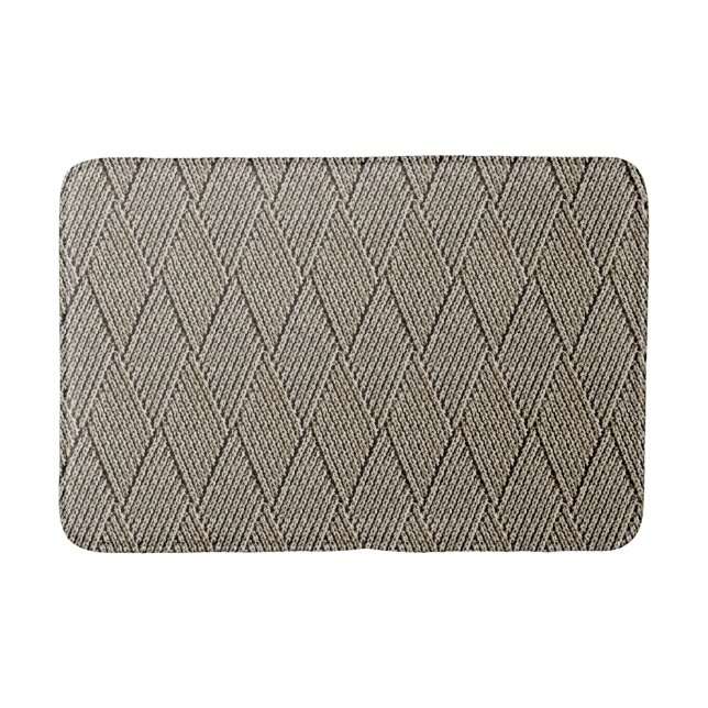 Milk Chocolate Faux Diamond Knit Pattern Small Bath Mat (Front)
