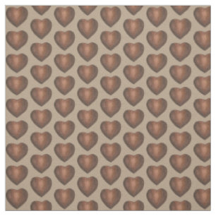 Milk Chocolate Hearts Brown Valentine's Day Candy Fabric