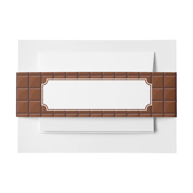Milk chocolate invitation belly band (Front Example)