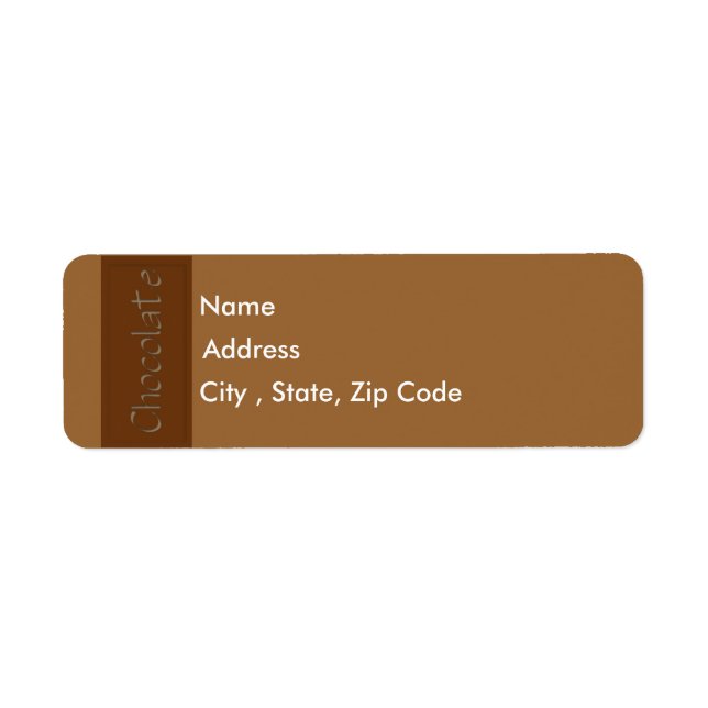 Milk Chocolate Return Address Label (Front)
