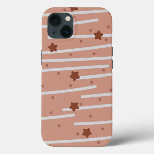 Milk Chocolatey Stars and Stripes Pattern iPhone 13 Case
