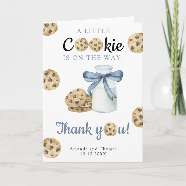 Milk & Cookies Baby shower - Thank You Card (Front)