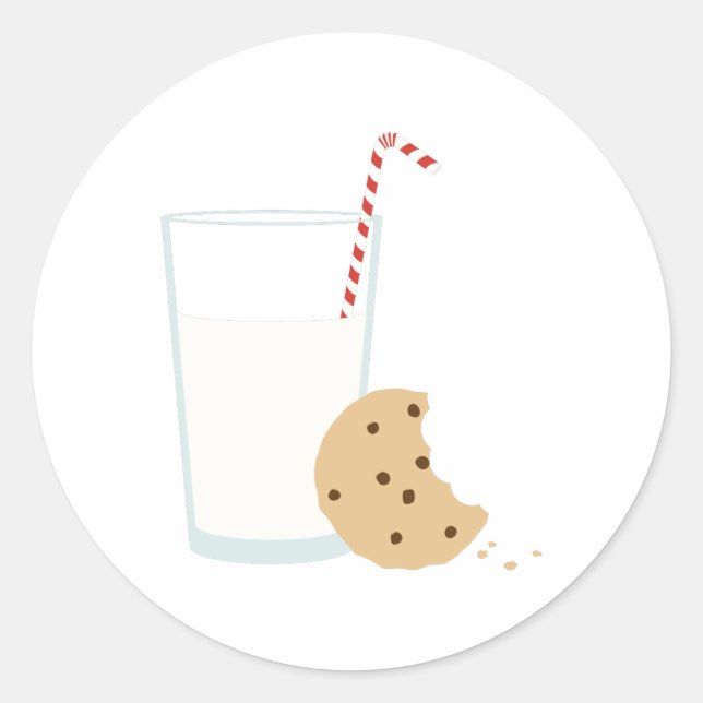 Milk & Cookies Classic Round Sticker (Front)