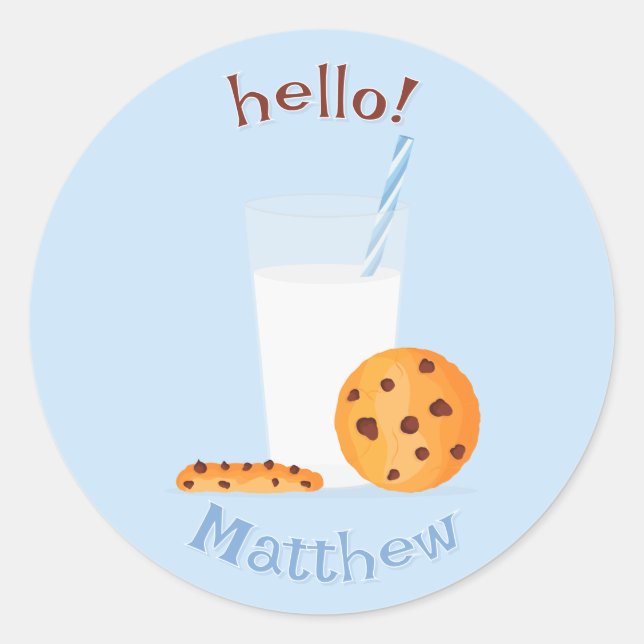 Milk & Cookies Classic Round Sticker (Front)