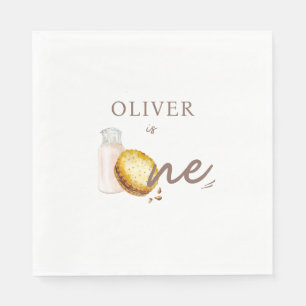 Milk & Cookies First Birthday Party Napkin