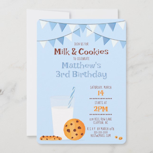 Milk & Cookies Invitation (Front)