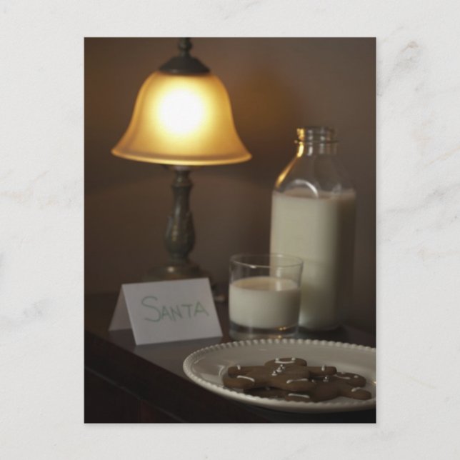 Milk Cookies Santa Claus Holiday Postcard (Front)
