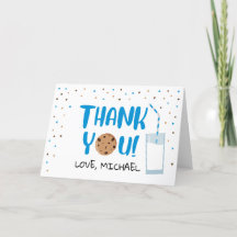 Milk & Cookies Thank You Card Folded
