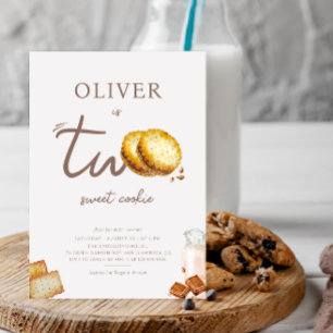 Milk & Cookies Turning Two Birthday Party  Invitation