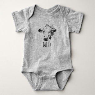 Milk cow baby bodysuit shirt cute