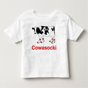 Milk Cow in Socks - Cowasocki Cow A Socky Toddler T-Shirt