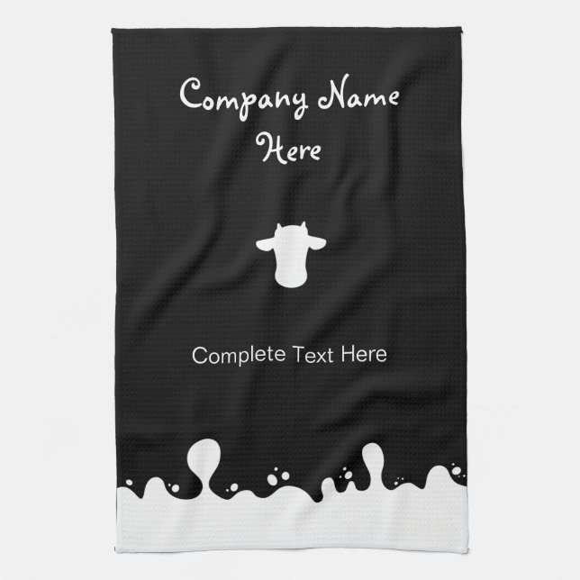 Milk Cow silhouette Tea Towel (Vertical)