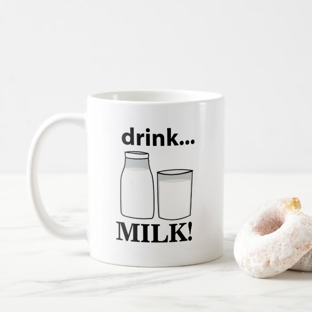 Milk Drink Milk  Coffee Mug (With Donut)