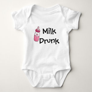 Milk Drunk Cute Baby Bottle Art Baby Bodysuit