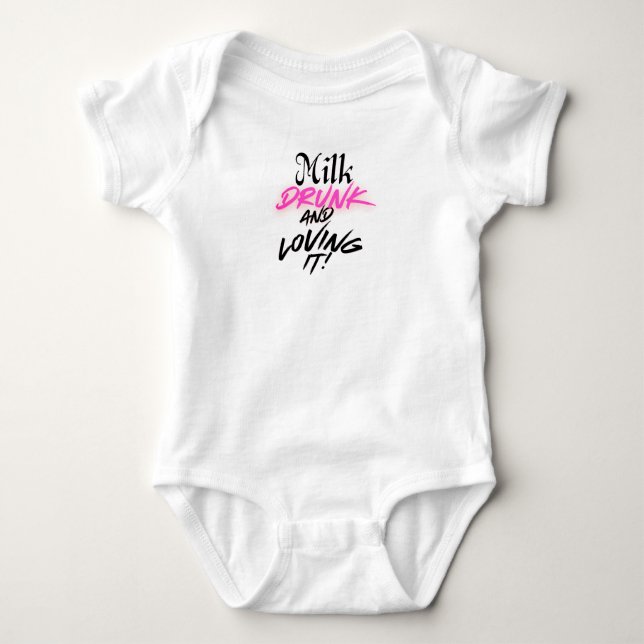 Milk Drunk & Loving It – BabyWear Baby Bodysuit (Front)