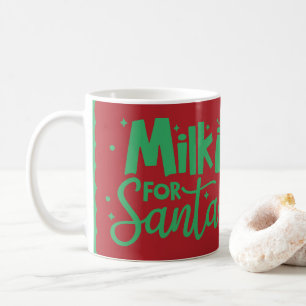 Milk for Santa Holiday Red & Green Christmas Coffee Mug