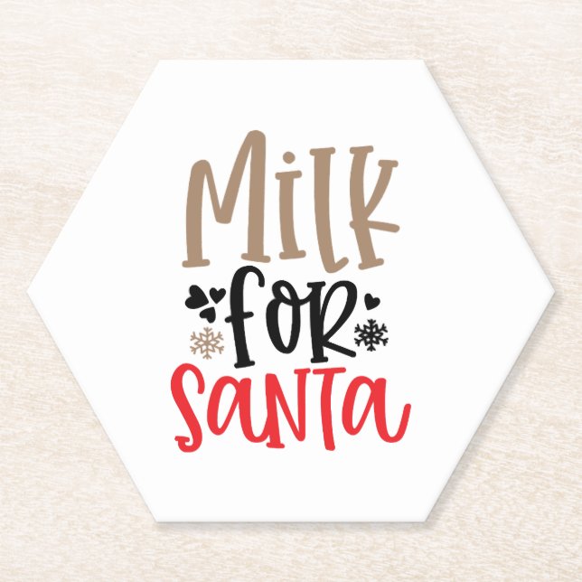 Milk for Santa Paper Coaster (Front)