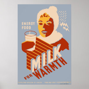 Milk - for warmth Energy food Poster