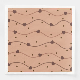 Milk Heart Chocolate Chips Pattern Napkin