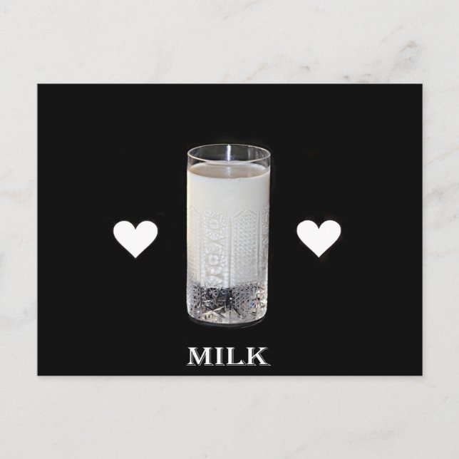 Milk (Hearts) Postcard (Front)