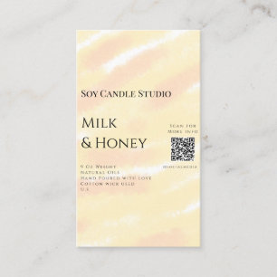 Milk honey soy candle business add q r code tex card