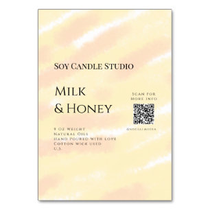 Milk honey soy candle business add q r code tex table number