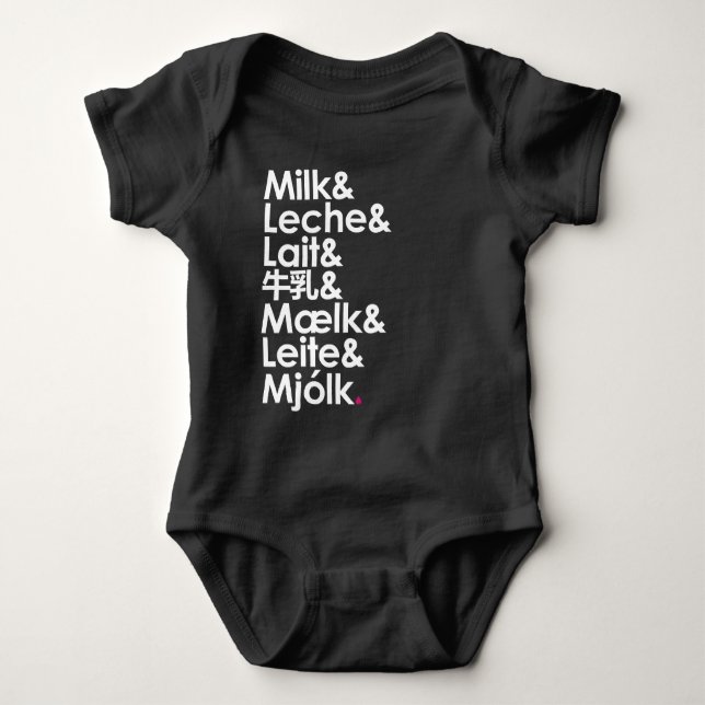 Milk Is Our Love Language Baby Bodysuit (Front)