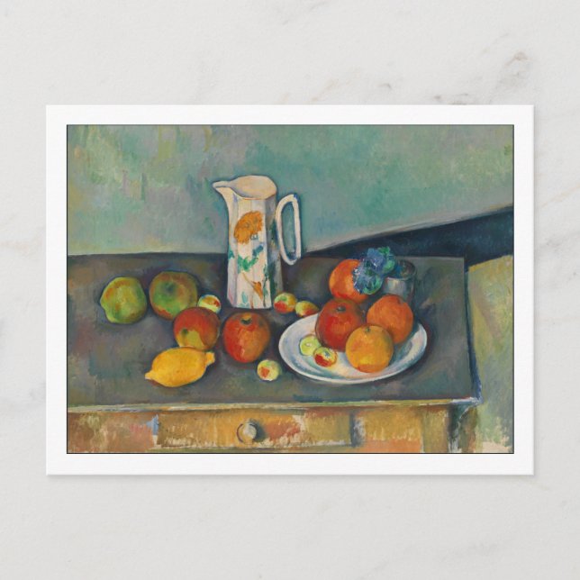 Milk Jug and Fruit by Cezanne Postcard (Front)